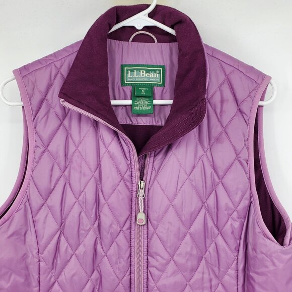 L.L. Bean Purple Quilted Zip Up Farm Chore Prep Sleeveless Winter Vest Medium - Picture 9 of 12